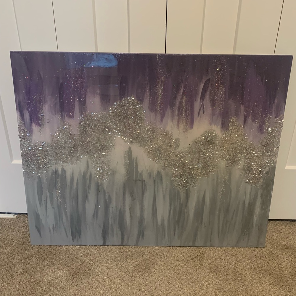 Epoxy sparkle canvas 30x24